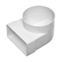 Переход пластиковый угловой плоский/круглый канал ЭРА 620СК10КП Переход пластиковый угловой плоский/круглый канал ЭРА 620СК10КП