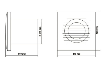 Вентилятор вытяжной 100 мм Europlast E100 HT (таймер и датчик влажности)